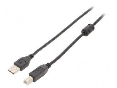 Cablu USB 2.0 A-B 3m Negru foto