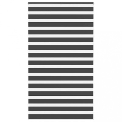 Jaluzea tip zebra neagră lățime țesătură 120,9 cm poliester foto