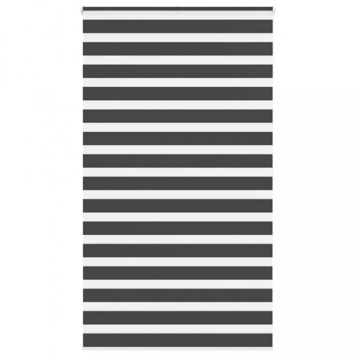 Jaluzea tip zebra neagră lățime țesătură 120,9 cm poliester