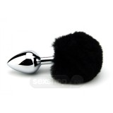 Dopuri anale cu codita - Furry Fantasy Codita de Iepuras Negru Dop Anal
