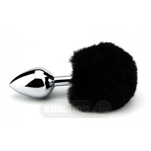 Dopuri anale cu codita - Furry Fantasy Codita de Iepuras Negru Dop Anal