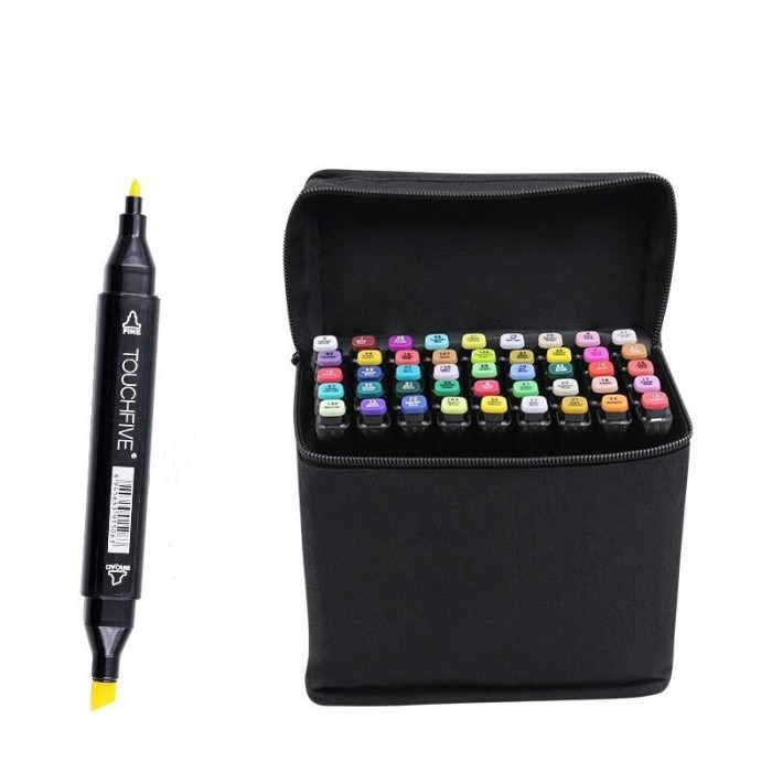Set 40 piese, markere cu doua capete subtire si gros, cu geanta de depozitare, multicolore, MyStyle&reg;