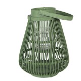 Cumpara ieftin Felinar ratan verde sticla &Oslash; 25x32 cm