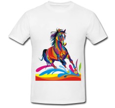 Tricou &amp;quot; Acrylic colorful horse &amp;quot; foto