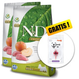 Farmina N&amp;amp;D dog GF ADULT MINI Boar &amp;amp; Apple 2x7 kg + Arpalit NEO GRATUIT