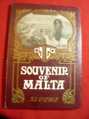 Carnet cu32 Fotografii Souvenir of Malta ,inedite ,inc.sec.XX foto