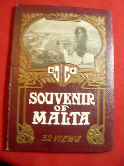 Carnet cu32 Fotografii Souvenir of Malta ,inedite ,inc.sec.XX