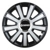Set 4 capace roti Silver/black cu inel cromat R14 pentru gama auto Daewoo, Autohelix MSA