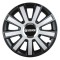 Set 4 capace roti Silver/black cu inel cromat R14 pentru gama auto Daewoo