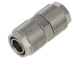Conector filetat inline cu montaj, max. 15bar, din alamă nichelată