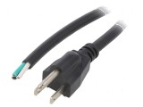 Cablu 3x16AWG NEMA 5-15 mufă PVC 2m negru 13A