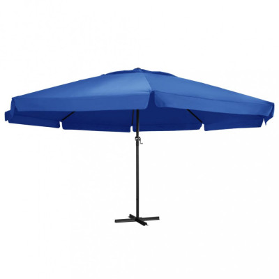 vidaXL Umbrelă de soare cu st&amp;acirc;lp aluminiu, albastru azur, 500 cm foto