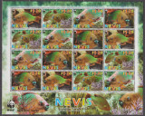 DB1 WWF Nevis Pesti MS 4 serii MNH, Nestampilat