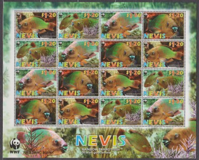 DB1 WWF Nevis Pesti MS 4 serii MNH foto