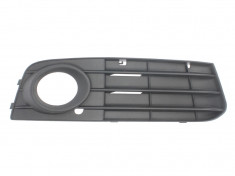 Grila bara Audi A4/S4 (B8), 11.2007-10.2011, Cod 8k0807682a01c, Fata, partea Dreapta, negru; cu gaura pentru lampa de ceata, Aftermarket
