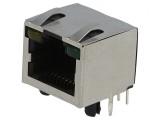 Soclu RJ45 Cat 5 Ecranat cu LED 8p8c THT