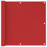 Paravan de balcon, roșu, 90x600 cm HDPE, vidaXL