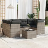 Gossi set canapele de gradina cu perne, 7piese gri deschis poliratan