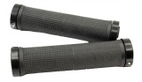 Mansoane Bicicleta Strike L-130mm Negru/Gri Cauciuc TPR, Inele Blocare