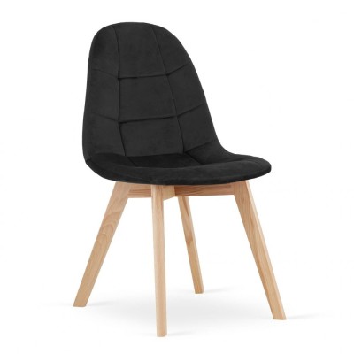 Scaun bucatarie/living, Artool, Bora, catifea, lemn, negru, 44.5x54x81.5 cm foto