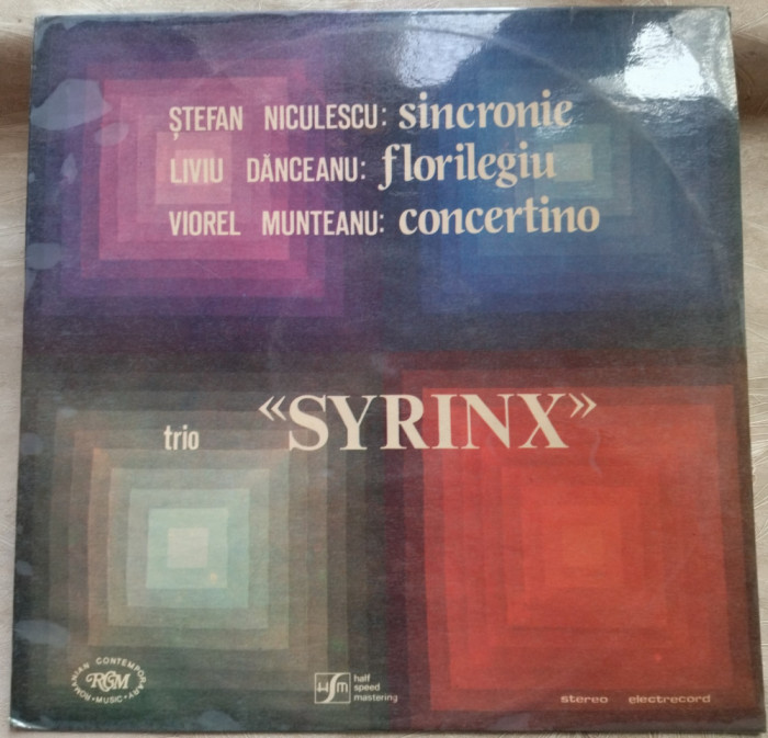 DISC LP RCM: TRIO SYRINX: STEFAN NICULESCU/LIVIU DANCEANU/VIOREL MUNTEANU (1987)