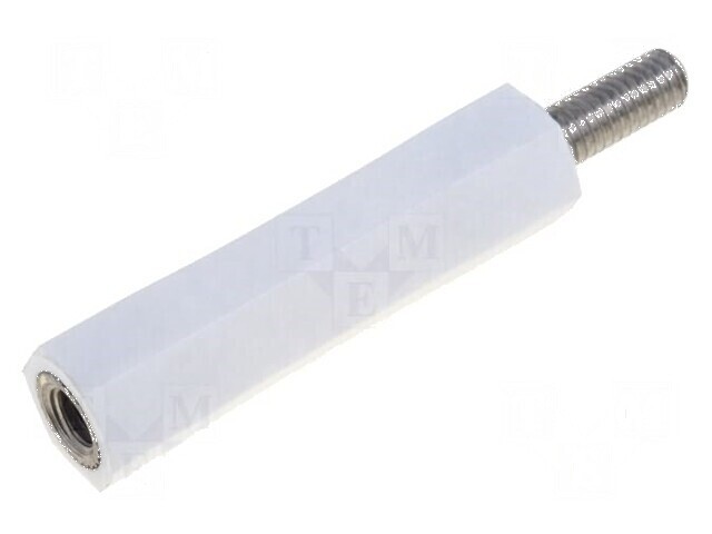 Bucșă izolantă M3 22mm UL94V-2 poliamidă