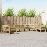 vidaXL Set de canapele de exterior cu pernă 10 pcs Alb și Bej 3387112