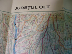 HARTA HIDROGRAFICA 1/200000-JUDETUL OLT- foto