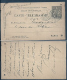 France 1893 Old pneumatic postcard postal stationery Paris D.415