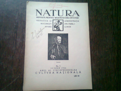 REVISTA NATURA NR.3/1926 foto