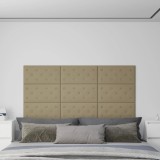 Panouri de perete 12 buc. cappuccino 60x30 cm piele eco 2,16 m&sup2;