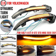 Set de 2 lampi led semnalizare dinamica oglinda Xentech Light Volkswagen Golf 8 12V