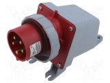 Conector alimentare AC trifazat AMPHENOL IP&amp;S 16A 415V soclu tată 5 pini IP69K