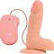 Vibrator cu Ventuza Real Rapture 6, Multispeed, PVC, Natural, 17 cm