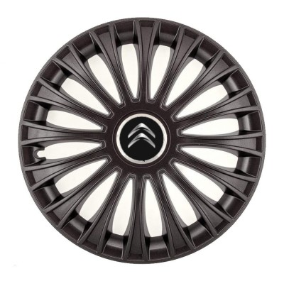 Set 4 Capace Roti, potrivite jantelor de R14, pentru Citroen, model dino Negru foto
