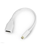 Cablu adaptor HDMI mama - micro HDMI tata 0.235m alb RASPBERRY