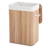Cos pliabil pentru rufe Bamboo, 72 L, 40 x 30 x 60 cm, Maro