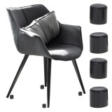 Cumpara ieftin Set 4 buc. protectii anti-zgarieturi picioare scaun, diametru 22mm, culoare neagra