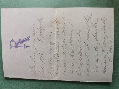 FAMILIA Ghica ,scrisoare realizata de distinsul domn RENE catre LISETTE BRANCOVAN ,casa Lisette Brancovan foto