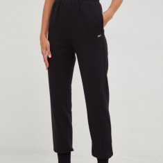 Reebok Classic pantaloni de trening femei, culoarea negru, neted