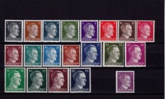 ✅(S41) Germania Reich 1941/&#039;44 &quot;Uzuale - Adolf Hitler&quot; ,serie completa Michel 781/798 , ( 19 valori +var. culoare ) , MNH