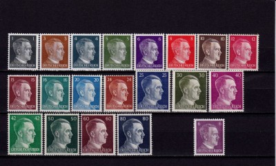 ✅(S41) Germania Reich 1941/&amp;#039;44 &amp;quot;Uzuale - Adolf Hitler&amp;quot; ,serie completa Michel 781/798 , ( 19 val.+var. ) , MNH foto