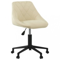 vidaXL Scaun de masă pivotant, crem, catifea
