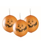 Set 3 Baloane Halloween Dovleac Forma Minge cu Elastic