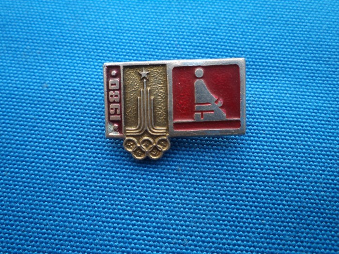 INSIGNA OLIMPIADA DE LA MOSCOVA 1980-GIMNASTICA/RUSIA