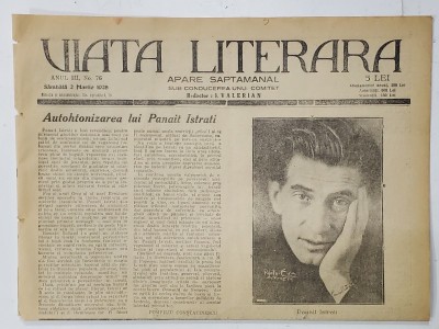 VIATA LITERARA , SUB CONDUCEREA UNUI COMITET , SAPTAMANAL , ANUL III , NR.76 , 2 MARTIE , 1928 foto