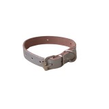 Zgarda Argintie Piele Naturala Caini Mici, Ajustabila 22-30cm, 35cm x 1.5cm, Handmade