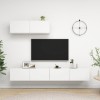 Set dulapuri TV, 3 piese, alb, lemn prelucrat