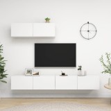 Cumpara ieftin Set dulapuri TV, 3 piese, alb, lemn prelucrat