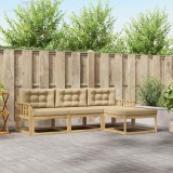 vidaXL Set de canapele de exterior cu pernă 4 pcs Alb și Bej Poliester 3386267